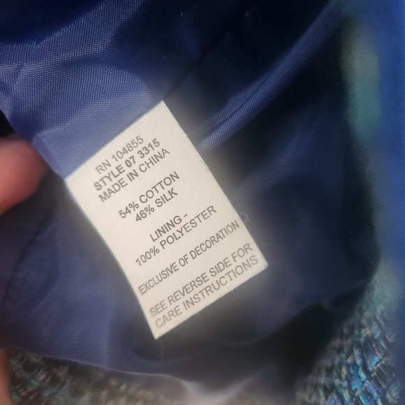 Henry Lee  Blue Tweed Women's blazer Vintage - Picture 5 of 7